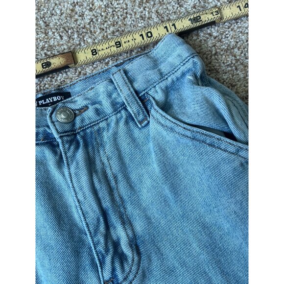 Playboy PacSun Y2K Cargo Carpenter Jeans Womens 23 Flare Hem Grunge Skater - Picture 9 of 14